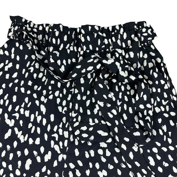 LULUS Black White Dotted Patterned Paperbag Pants Women's Size Small Flowy Boho - Picture 2 of 7